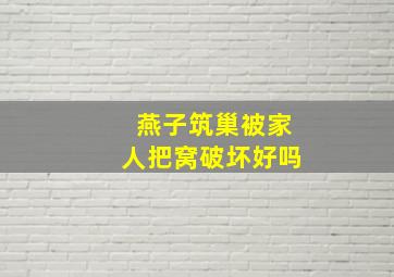 燕子筑巢被家人把窝破坏好吗