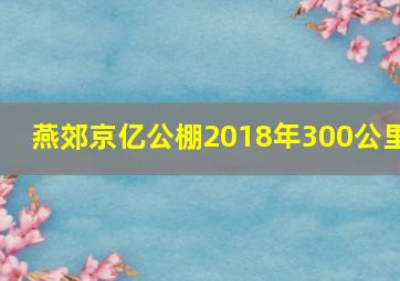 燕郊京亿公棚2018年300公里