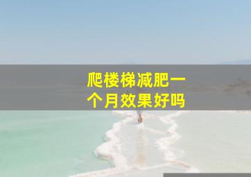 爬楼梯减肥一个月效果好吗