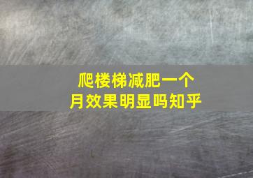 爬楼梯减肥一个月效果明显吗知乎