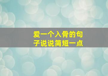 爱一个入骨的句子说说简短一点