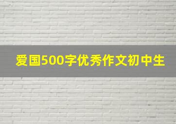 爱国500字优秀作文初中生