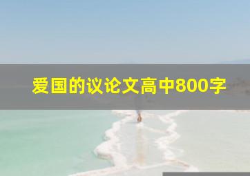 爱国的议论文高中800字