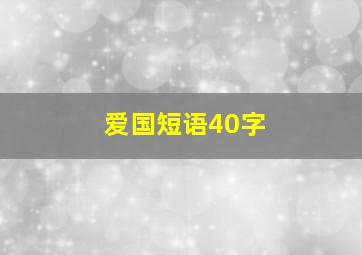 爱国短语40字