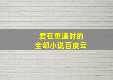 爱在重逢时的全部小说百度云