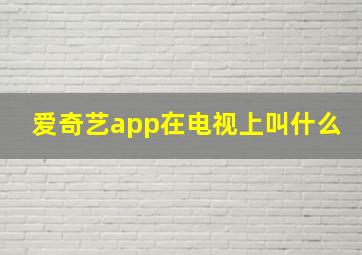 爱奇艺app在电视上叫什么