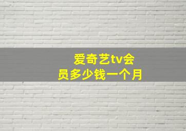 爱奇艺tv会员多少钱一个月