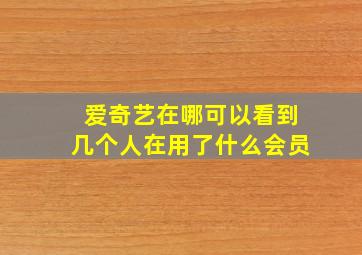 爱奇艺在哪可以看到几个人在用了什么会员