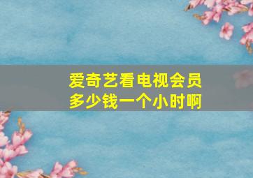 爱奇艺看电视会员多少钱一个小时啊