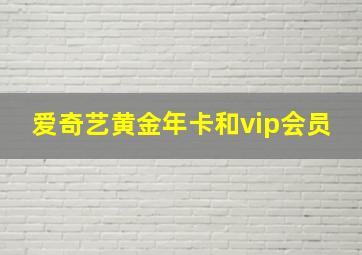 爱奇艺黄金年卡和vip会员