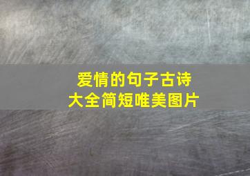 爱情的句子古诗大全简短唯美图片