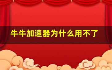 牛牛加速器为什么用不了