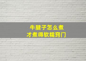 牛腱子怎么煮才煮得软糯窍门