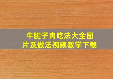 牛腱子肉吃法大全图片及做法视频教学下载