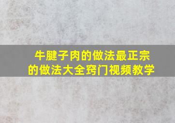 牛腱子肉的做法最正宗的做法大全窍门视频教学