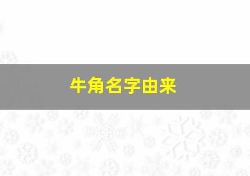 牛角名字由来