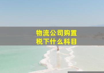 物流公司购置税下什么科目