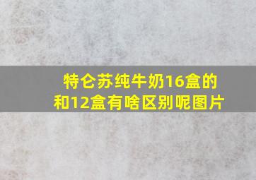 特仑苏纯牛奶16盒的和12盒有啥区别呢图片