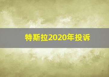 特斯拉2020年投诉