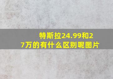 特斯拉24.99和27万的有什么区别呢图片