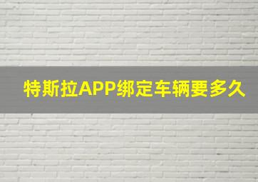 特斯拉APP绑定车辆要多久