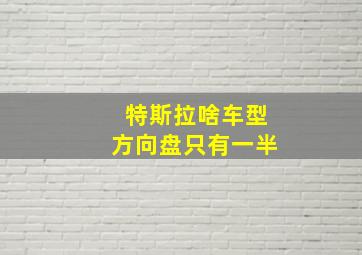 特斯拉啥车型方向盘只有一半