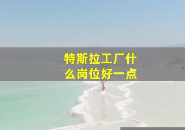 特斯拉工厂什么岗位好一点