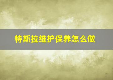 特斯拉维护保养怎么做