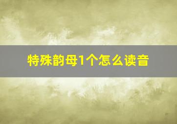 特殊韵母1个怎么读音