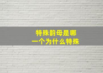 特殊韵母是哪一个为什么特殊