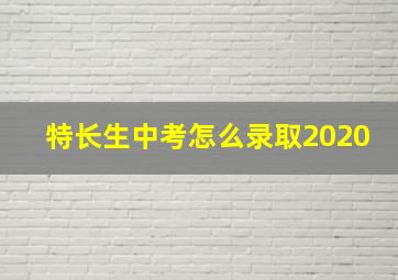 特长生中考怎么录取2020