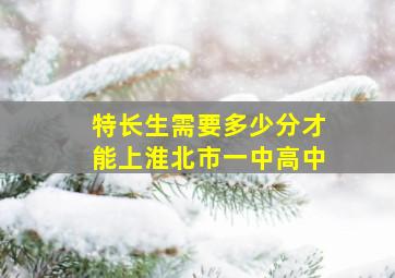 特长生需要多少分才能上淮北市一中高中