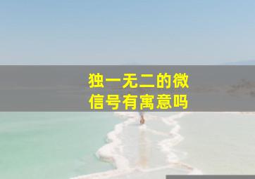 独一无二的微信号有寓意吗