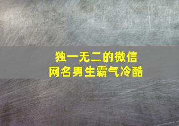 独一无二的微信网名男生霸气冷酷