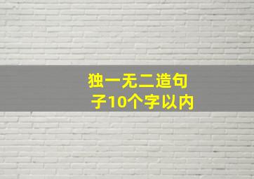 独一无二造句子10个字以内