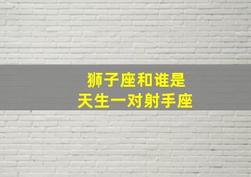 狮子座和谁是天生一对射手座