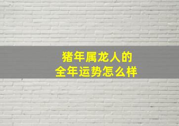 猪年属龙人的全年运势怎么样