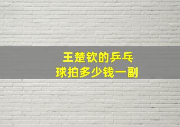 王楚钦的乒乓球拍多少钱一副