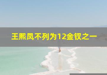 王熙凤不列为12金钗之一