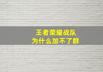 王者荣耀战队为什么加不了群