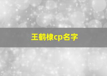 王鹤棣cp名字