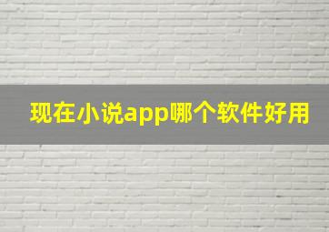 现在小说app哪个软件好用