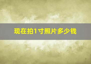 现在拍1寸照片多少钱