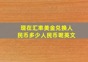 现在汇率美金兑换人民币多少人民币呢英文