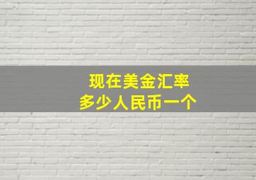 现在美金汇率多少人民币一个