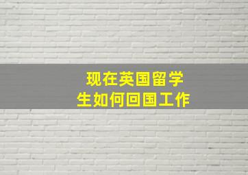 现在英国留学生如何回国工作