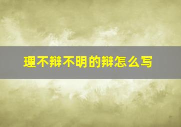 理不辩不明的辩怎么写