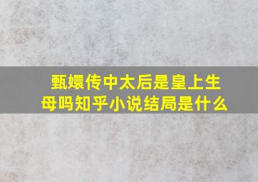 甄嬛传中太后是皇上生母吗知乎小说结局是什么