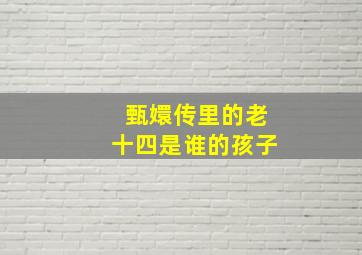 甄嬛传里的老十四是谁的孩子