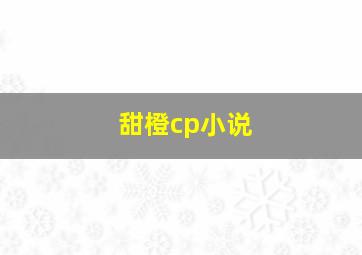 甜橙cp小说